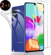 Samsung Galaxy M21 Silicone hoesje + 2X Tempered Glas Screenprotector