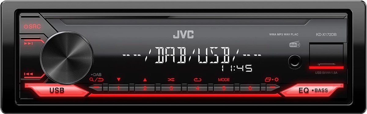 JVC KD-X172DB Autoradio - Rood