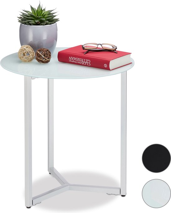 Ronde Salontafel Indira Glas en staal, 70cm - SH0615