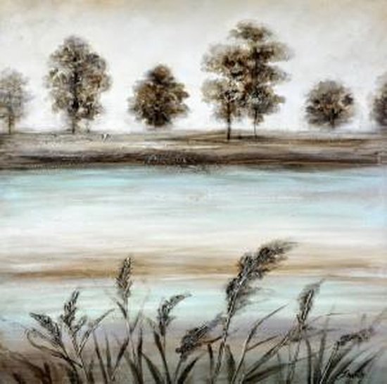 Olieverfschilderij - schilderij boslandschap - handgeschilderd - 100x100 - woonkamer slaapkamer