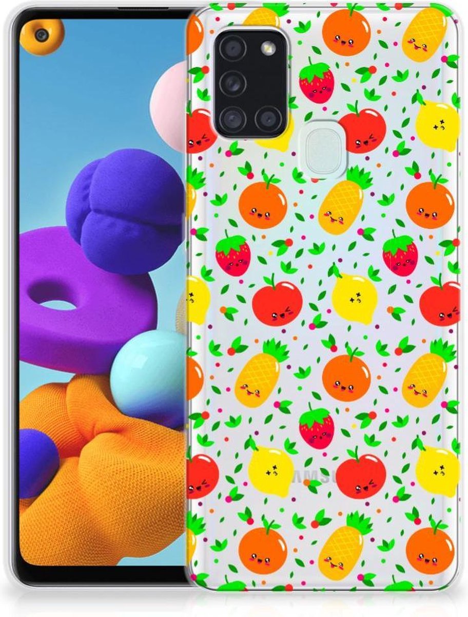 Back Cover voor Samsung Galaxy A21s Siliconen Case Fruits
