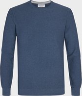 Blauwe katoenen pullover met ronde nek | Michaelis XL