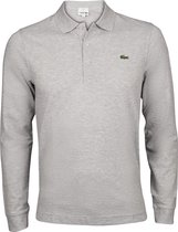 Lacoste Sport slim fit polo - poloshirt lange mouw - lichtgrijs melange -  Maat: L