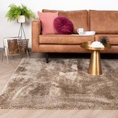 Hoogpolig vloerkleed - Glazy Taupe 200x290cm