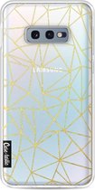 Casetastic Samsung Galaxy S10e Hoesje - Softcover Hoesje met Design - Abstraction Outline Gold Transparent Print