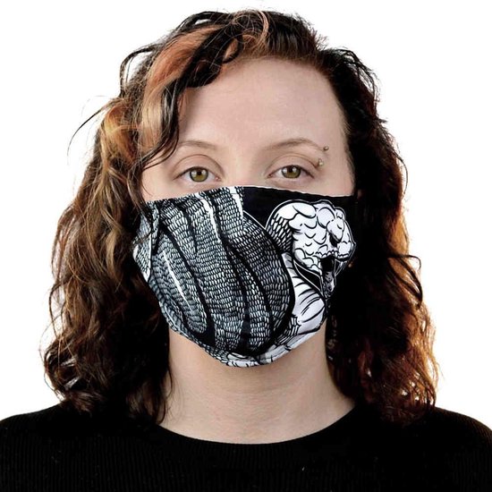 Masque sans cœur COILED SNAKE Facemask Zwart