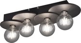 LED Plafondlamp - Plafondverlichting - Trion Diccus - E27 Fitting - Rechthoek - Mat Zwart - Aluminium - BES LED
