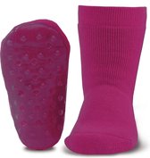 Antislip sokken effen donker fuchsia/paars-19/20
