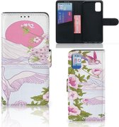 Smartphone Hoesje Geschikt voor Samsung Galaxy A41 Book Style Case Bird Standing