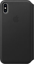 Apple Leren Folio Hoesje voor iPhone Xs Max - Zwart