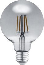 LED Lamp - Filament - Trion Globin - E27 Fitting - 6W - Warm Wit 3000K - Rookkleur - Aluminium - BES LED