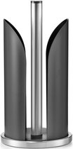 1x Zwarte metalen keukenrolhouder rond 15 x 31 cm - Keukenbenodigdheden - Keukenaccessoires - Keukenpapier/keukenrol houders - Houders/standaards voor in de keuken