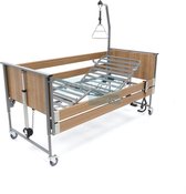 Hoog laag bed / Seniorenbed EcoFit S Noten 100 x 200 cm. Gratis voor u