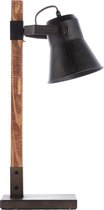 BRILLIANT lamp Plow tafellamp zwart staal / hout | 1x A60, E27, 10W, geschikt voor standaardlampen (niet inbegrepen) | Schaal A ++ tot E | Met snoerschakelaar