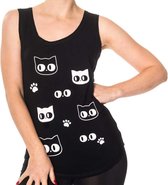 Banned Tanktop -XL- Brixton cat Katten Zwart