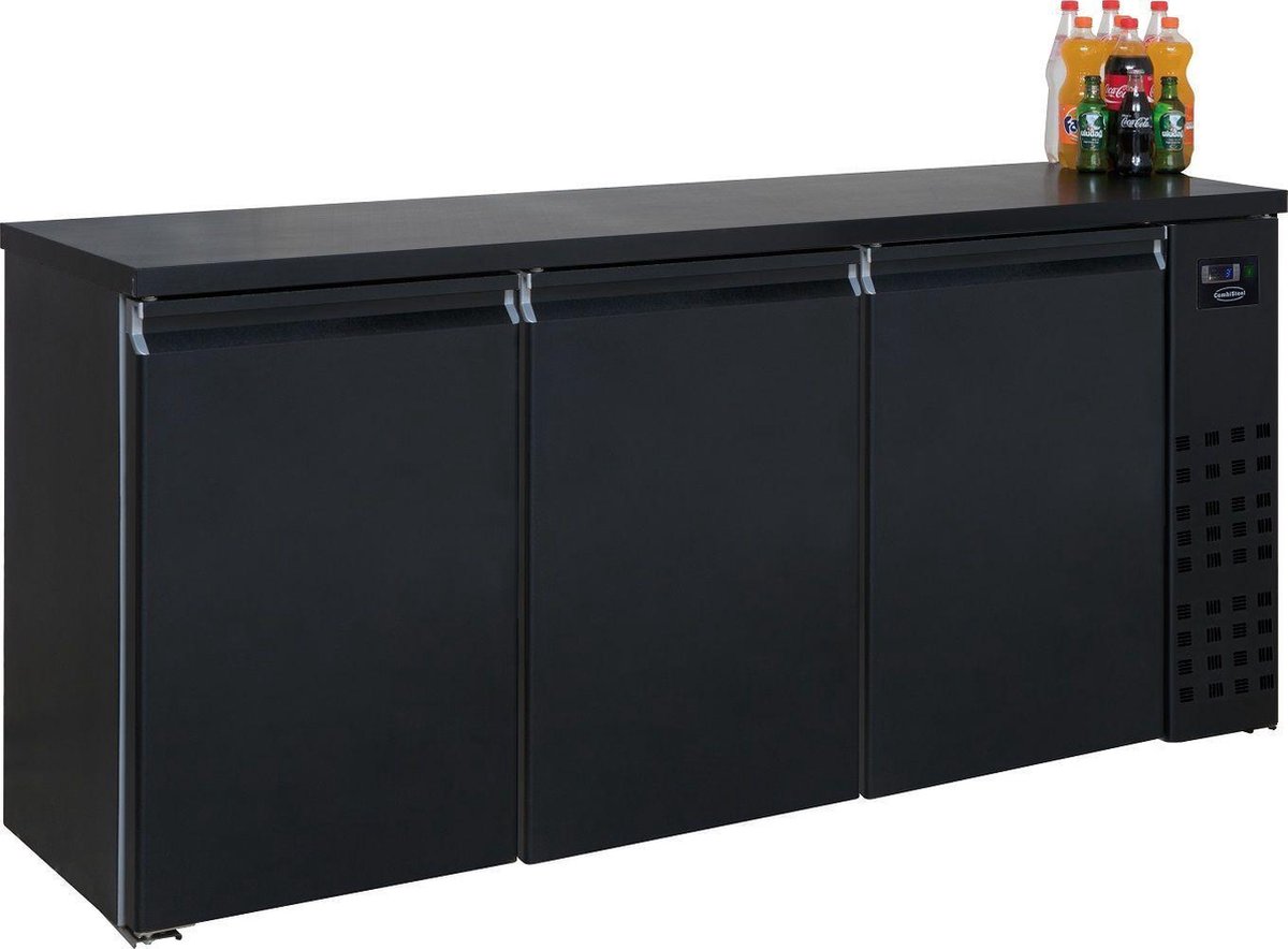 CombiSteel Barkoelkast - 500L - Zwart - Geforceerd - Draaideuren - 1940x550x950mm - Horeca Koelkast
