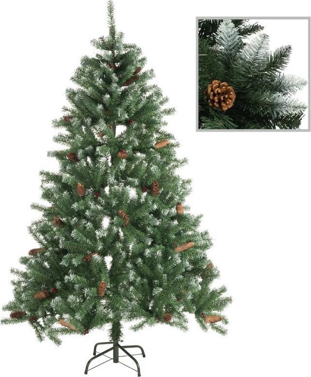 kogel Uitgaand Mordrin Kerstboom - Kunstkerstboom - Met kunstsneeuw en dennenappels - 210cm - 1024  tips | bol.com