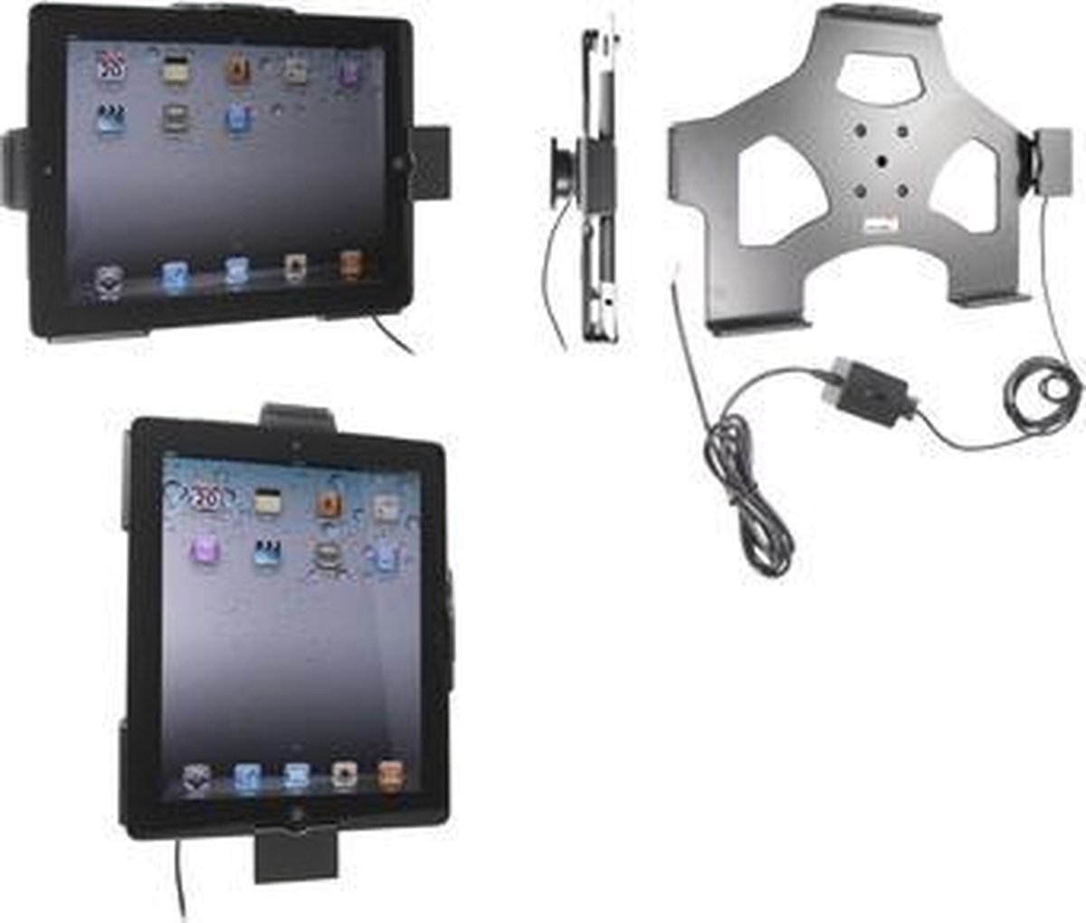 Brodit Actieve Draaibare Houder met vaste Installatie voor de iPad met USB kabel