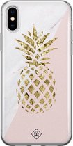 iPhone X/XS hoesje siliconen - Ananas | Apple iPhone Xs case | TPU backcover transparant