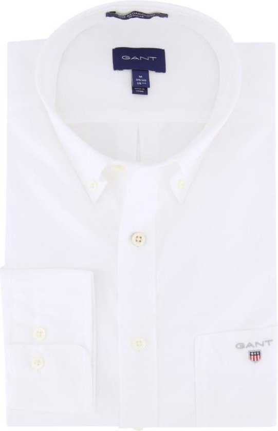 Gant - Casual Overhemd Broadcloth Wit - L - Heren - Regular-fit