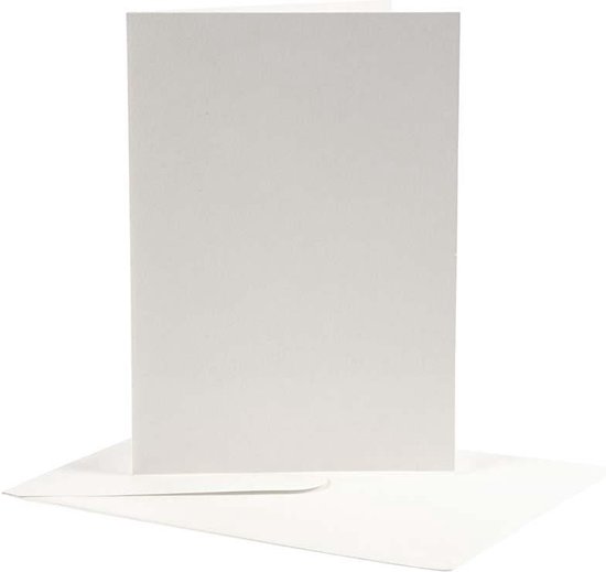 Kaarten en enveloppen, afmeting kaart 12,5x17,5 cm, afmeting envelop 14x19 cm, off-white, 10 set/ 1 doos