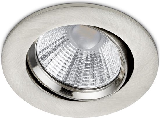 LED Spot - Inbouwspot - Trion Paniro - Rond 5W - Dimbaar - Warm Wit 3000K - Mat Nikkel - Aluminium - Ø80mm