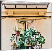 Dibond –Italiaans Balkon-50x50 Foto op Aluminium (Met ophang)