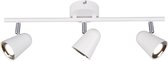 LED Plafondspot - Trion Toluno - 9W - Warm Wit 3000K - 3-lichts - Rechthoek - Mat Wit - Kunststof - BSE