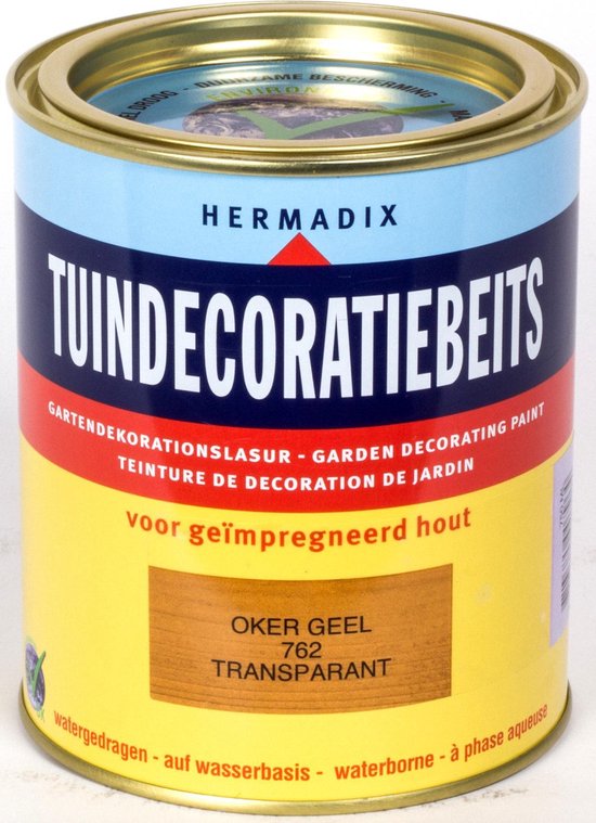 Hermadix Tuindecoratiebeits Transparant 762 Oker Geel - 0.75 l