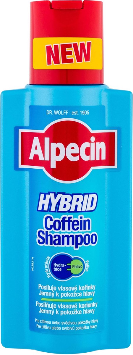 Alpecin Hybrid Coffein Shampoo Kofeinový Šampon Pro Suchou A Citlivou Pokožku Hlavy 250 Ml