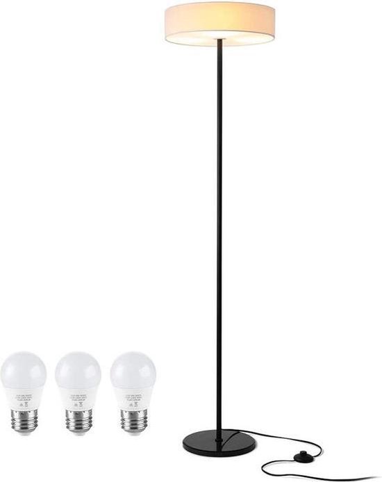 ZNFLR Staande lamp - Vloerlamp - E27 - LED Bulb - 3 Led lampen - Marmeren  voet | bol.com