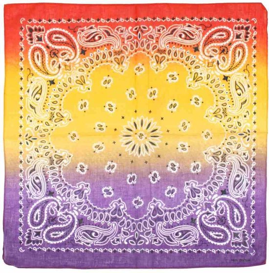 Zac's Alter Ego - Red, Yellow & Purple Tri Tone Paisley Bandana - Multicolours