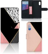GSM Hoesje Geschikt voor Samsung Xcover Pro Bookcase Black Pink Shapes