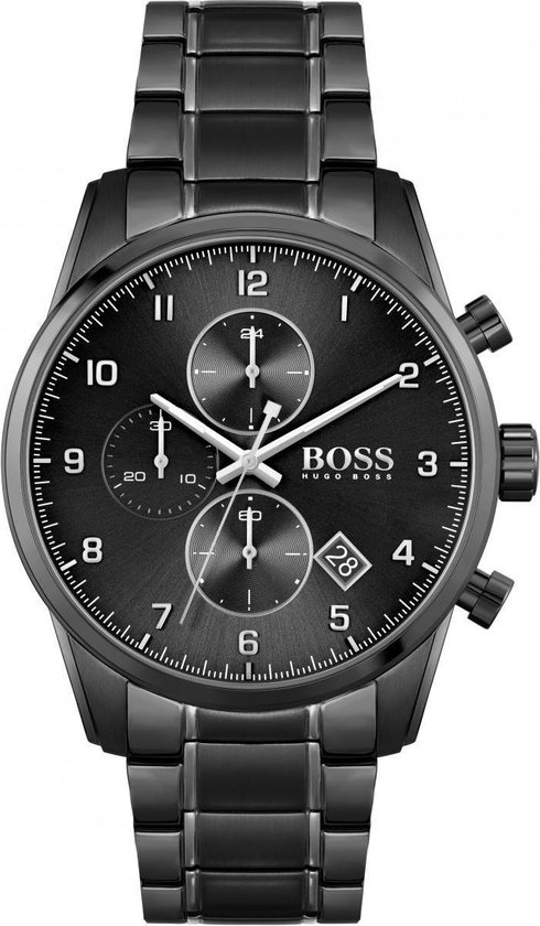 Ontwijken Algemeen Moeras Hugo Boss - 1513785 - Horloge - Mannen - Zwart- RVS - Ø 44 mm | bol.com