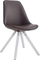CLP Laval Bezoekersstoel - Vierkant - Kunstleer wit (eik) bruin