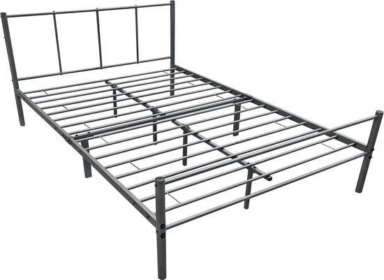 BEUK | Bedframe 120X200 Cm - Donker Grijs Hout - Bavel - BEUK Meubels