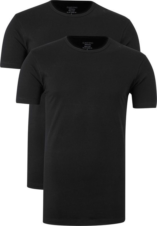 Claesen's T-shirts (2-pack) - O-hals - wit -  Maat: