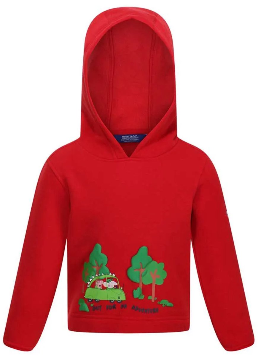 Regatta Peppa Graphic Fleece Met Kap 5-6 Years Jongens Meisjes Rood