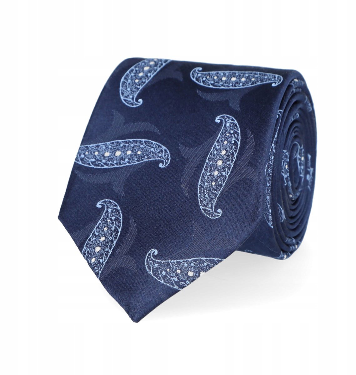 Lancerto Blauwe Zijden Stropdas Paisley - Klassiek & Elegant