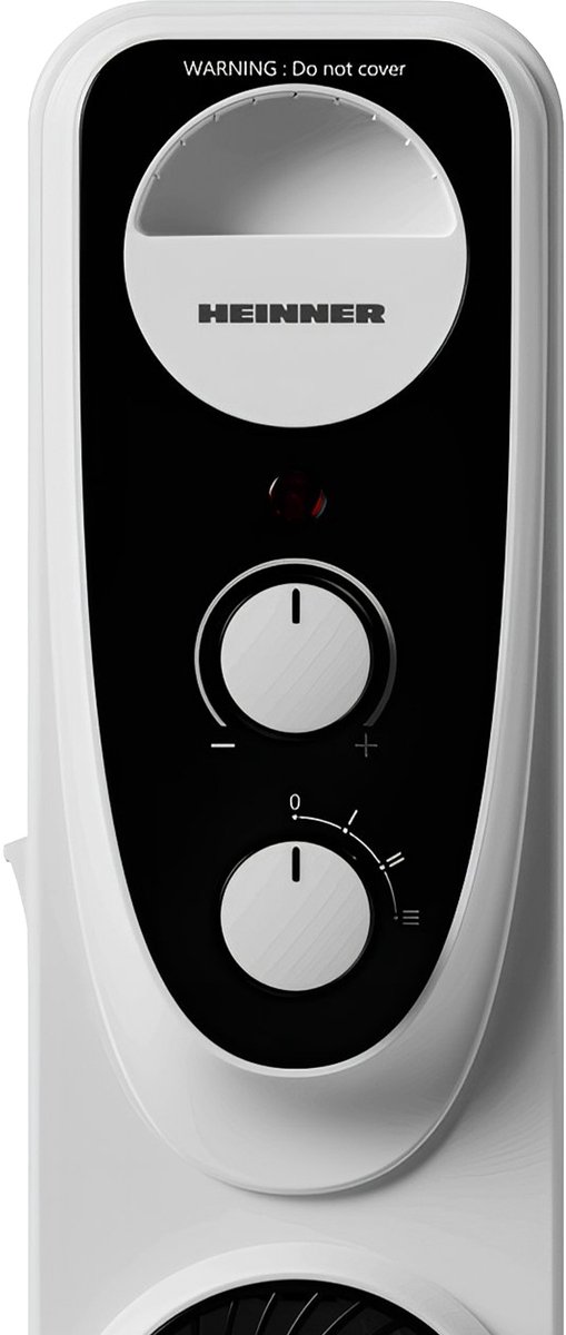 Heinner Oliegevulde Radiator 2500 W – Met Ventilator – Turbo – 3 Standen – 13 Ribben – Oververhittingsbeveiliging – Omvalbeveiliging – Wit/Zwart – foto 5