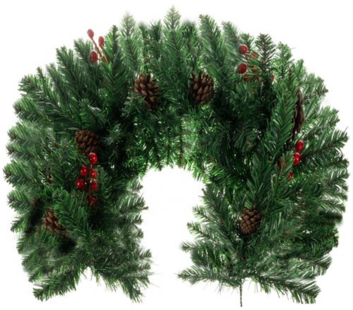 Ruhhy Kerstslinger - groen - 100 cm - incl decoratie - buigbaar - kerst - kerstboomversiering - guirlande