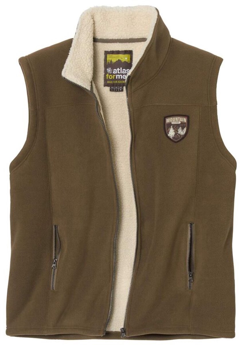 ATLAS FOR MEN - Bodywarmer van fleece met sherpavoering - Heren - Verkrijgbaar in grote maten - XXL