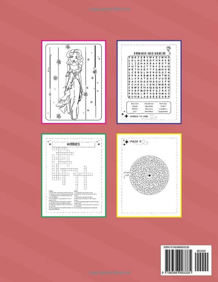 Activiteitenboek voor Meisjes van 8-12 Jaar: Kleurplaten, Woordzoekers, Puzzels, Sudoku