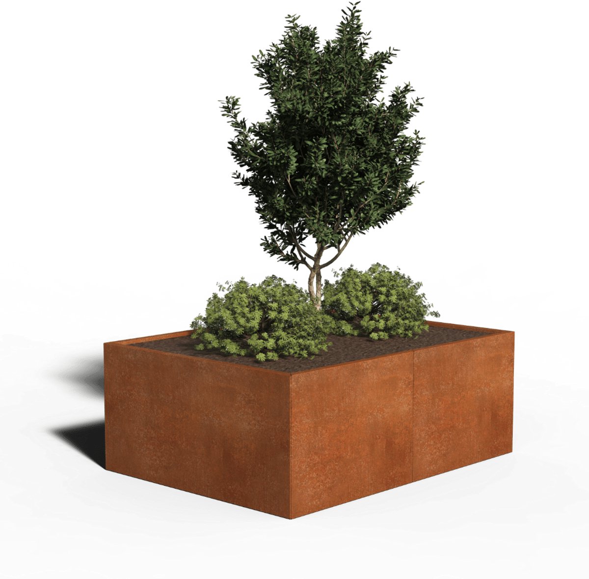 Cortenstaal Plantenbak Rechthoek | 160 x 120 x 40 | Zonder bodem