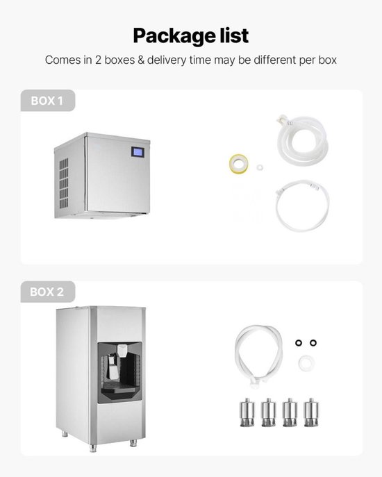 IJsblokjesmachine - Commercieel - Productie 163 kg/dag - IJsopslag 80 kg - Automatische ijsdispenser 9 kg/min - Zelfreinigend - Touchscreen bediening - Voor horeca/bar/restaurant van Merkloos — afbeelding 5