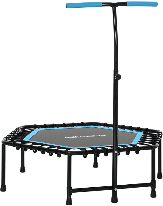 SPORTNOW Fitness Trampoline - Staal, PP - 114x114x132cm - Blauw