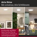 Atria Shine veelzijdig armatuur met wit selectie, IP44 en achtergrondverlichting.