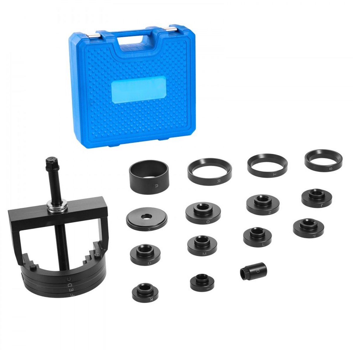 Wielnaaf- en wiellagertrekkerset - Gereedschapsset - Voor de meeste auto's met voorwielaandrijving - Verwijderen en monteren zonder pers - Universeel - Inclusief adapters