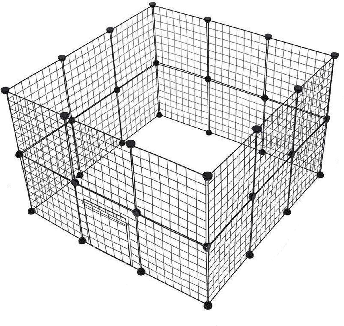 CHIWIN Puppyren - Hondenren - Opvouwbare Metalen Ren met Deur voor Konijnen, Cavia's, Puppy's & Kittens - Binnen & Buiten Gebruik - 73.66 x 73.66 cm