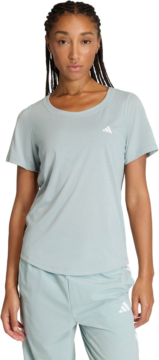 Adidas Performance Workout Essentials T-Shirt Met Lage Halslijn Dames Groen